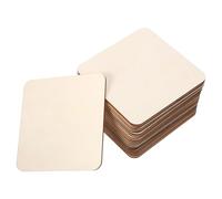 STOBAZA 50 pièces Lot de Carrés Bois Naturel Inachevé pour Bricolage DIY Peinture Décoration Mariage Artisanat