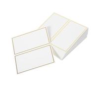 STOBAZA 50 pièces Lot de Cartes de Table Mariage Dorées avec Bordure Cartes Place Papier Faciles à Écrire pour Décoration de Banquet et Numéros de Table