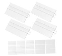 STOBAZA 50 pièces Lot de Porte Étiquettes pour Étagères Clips Polyvalents pour Accessoires de Rayonnage Fil Métallique Compatibles avec Étiquettes de Prix Magasin et Faciles à Utiliser