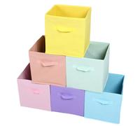 STOBAZA 6 Pièces Bacs de Rangement Pliables Cube Minimaliste 27x27x28 CM | Léger et Empilable pour Canapé et Bureau, pour Vêtements D'hiver et Livres, Design sans Couvercle