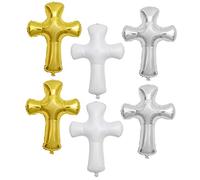STOBAZA 6 Pièces Ballons Croix pour Baptême Décoration et Festive pour Événements Religieux et