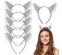 STOBAZA 6 pièces Bandeaux Animaux Jungle Peluche Accessoires Cheveux Fille pour Fête Anniversaire et Cosplay Serre-tête Oreilles de Loup pour Garçon Fille et Adultes Décoration