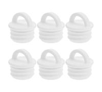 STOBAZA 6 Pièces Bouchon de Vidange Caoutchouc Blanc Étanche pour Seau à Serpillière, Accessoire de Remplacement Facile à Retirer, Compatible Évier et Bac à Eau