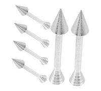 STOBAZA 6 Pièces Cake Decorating Rods With Precision Tips For Intricate Floral Icing Aluminum Alloy Cone Holder Set Home And Professional Use