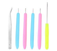 STOBAZA 6 pièces Kit de Quilling avec Stylos à Rouler Plastique et Aiguilles Acier Inoxydable Pince et Poinçon Outils pour Débutants Loisirs Créatifs de Papier Couleur Couleur Aléatoire