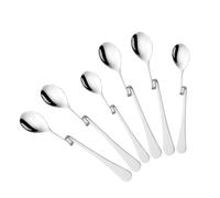 STOBAZA 6 Pièces Lot de Cuillères à Café Inox à Manche S Incurvé pour Café Thé Dessert Cuillères à Mélange Solides et Suspendues Assortiment Petit et Grand Format pour Boissons et Soupes