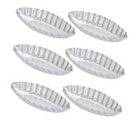 STOBAZA 6 pièces Lot de Moules Barquette Alliage Aluminium Anodisé pour Pâtisserie Moule Cake et Tartelette pour Cuisson Créatifs