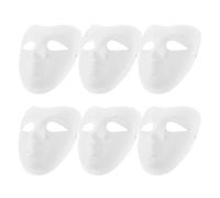 STOBAZA 6 Pièces Masque Blanc en Papier Soi-même pour Carnaval et Halloween, Visage Complet Léger et Portable, pour Loisirs Créatifs et Événements Culturels