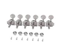 STOBAZA 6 pièces Mécaniques Droites à Verrouillage Nickel pour Guitare Électrique Chevilles Accordage Solides Métal Remplacement pour Cordes Argent