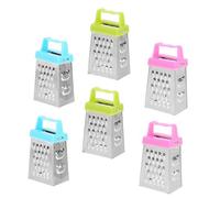 STOBAZA 6 Pièces Mini Râpe à Fromage et Légumes Acier Inoxydable Faces avec Poignée Antidérapante Trancheuse Multifonction pour Ail Pomme de Terre Vert et Rose