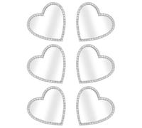 STOBAZA 6 pièces Miroirs Autocollants Forme de Cœur pour Coque Téléphone avec Strass Décoratifs Miroir Compact pour Maquillage Portable Accessoire Élégant pour Smartphone