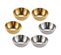 STOBAZA 6 pièces Plat Acier Inoxydable Rond pour Sauce et Assaisonnement Résistant et Pratique de Bols pour et Apéritifs Maison et Restaurant Design Lisse et Sécurisé