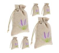 STOBAZA 6 pièces Sachets Lavande Vides Lin Pochons à Cordon Réutilisables pour Bijoux Épices et Cadeaux Sacs Parfumés Multifonctions Toile Naturelle