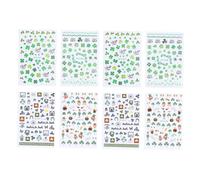 STOBAZA 8 feuilles Autocollants pour Ongles Trèfle Autocollants Adhésifs Nail Art Fête Décorations Manucure sans Odeur pour Ongles Naturels et Faux