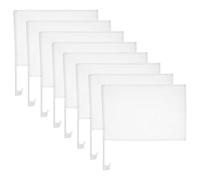 STOBAZA 8 Pièces Drapeau de Voiture Blanc Vierge en Polyester avec Installation Facile et Double Face pour Fenêtres et Compétitions Scolaires