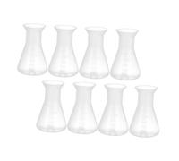 STOBAZA 8 pièces Flacons Erlenmeyer Plastique Fioles de Laboratoire Graduées à Col Étroit Coniques pour Expériences Scientifiques et Mesures Précises
