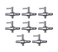STOBAZA 8 Pièces Régulateur de Débit D’air, Distributeur INOX Argenté | Sortie Réglable, Installation Simple, pour Bassin et Cuve, Format Métal Discret, Usage Précis