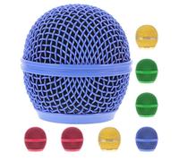 STOBAZA 8 pièces Tête de Microphone Maille Remplacement Compatible Accessoires Sans Fil Colorés Or Rose Vert Bleu Antidérapante pour Musiciens et Performeurs