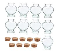 STOBAZA 9 Pièces Bocal Verre Forme De Cœur avec Bouchon Contenant Transparent pour Petites Notes Fleurs Séchées Ou Bonbons pour Cadeaux Originaux Et Décorations