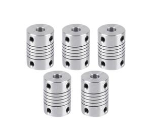 STOBAZA Accoupleur Flexible D’arbre en Aluminium 5 Pcs 5×8×25 Mm pour Encodeur Imprimante 3d et Moteur Pas à Pas, Amortissement Vibration, Compatible Machine de Gravure et Cnc