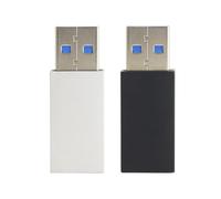 STOBAZA Adaptateur USB 2.0 Mâle vers USB Femelle avec Coque en Alliage D'aluminium Noir, 2pcs, 5v 2.4a, Protection des Données et Usage Solide, pour Extension de Câble
