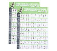 STOBAZA Affiche D'entraînement Guide Mural Bande de Résistance, 2 Pièces | Images de Mouvement Réelles, Exercices Complets du Corps, Double Face Laminée, Papier, pour Débutants et Passionnés
