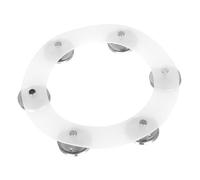 STOBAZA Anneau Cymbale Hi-hat Double Rangée Silicone Tambourin Percussion Accessoire Remplaçant pour Batterie Jazz Clochettes Argentées Compatible Débutants et Professionnels