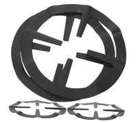 STOBAZA Anneaux de Grille de Brûleur à Gaz en Acier Inoxydable Noir 4 Pièces, Support de Grille pour Cafetière, Réducteur de Brûleur de Cuisinière, sans Odeur et Non Toxique