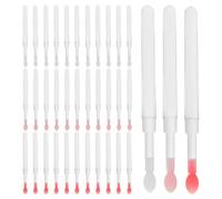 STOBAZA Applicateurs Lèvres Silicone avec Capuchon, Lot de 60 Pinceaux Maquillage Portables Blancs, Réutilisables et Hygiéniques, pour Rouge à Lèvres, Gloss et Retouches en Voyage