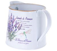 STOBAZA Arrosoir en Métal Imprimé Motif Lavande 11x13 Cm, Vase Décoratif Vintage pour Fleurs, Pot Polyvalent pour Jardin et Intérieur, Mini Vase Mural Original en Fer Galvanisé