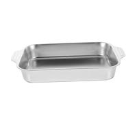 STOBAZA Assiette à poisson grillé en inox inoxydable cuisson petite rôtissoire avec grille fruit de mer Plateaux de cuisine Poêle à frire plat à lasagnes en inox rôtissoire au four