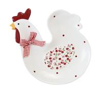 STOBAZA Assiette Céramique Poulet Rouge Motif Floral Plate de Service pour Dessert et Snacks Petite Légère et Facile à Nettoyer pour Cuisine et Présentation