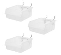 STOBAZA Bacs de Rangement Muraux en Plastique Lot de 3 pour Panneaux Perforés Carrés Épais 100X100X50 MM Antistatiques Support pour Garage Atelier et Accessoires de Quincaillerie