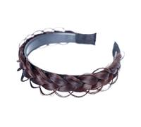 STOBAZA Bandeau Cheveux Tressé Synthétique Léger et Confortable pour Femme Accessoire Coiffure Élégant et Non Glissant Serre-tête Charmant pour Styles Variés Foncé