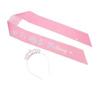 STOBAZA Bandeau Et Diadème Anniversaire Jolis Accessoires Pour Cheveux Couronne Anniversaire Pour Fille Bandeau Avec Écharpe Accessoires Pour Fête Du Diadème De Princesse à Paillettes Pour