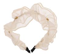 STOBAZA Bandeau pour Femme Blanc à Volants en Dentelle Douce Bandeau Lolita Élégant Accessoire Cheveux Fille pour Fêtes et Usage Quotidien