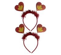 STOBAZA Bandeaux Décoratifs Accessoires Cheveux Festifs 2pcs en Feutre Rouge Forme Feuille D'érable et Cœur Créant une Ambiance de Fête pour Fête Canada