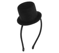 STOBAZA Bandeaux Larges Noirs pour Femmes Mini Chapeau Haut-de-forme, Serrage-tête Léger en Polyester, Accessoire Carnaval Adulte pour Fête et Événement Festif