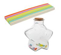 STOBAZA Bandes de Papier Origami Colorées pour Étoiles Décoratives Kit DIY avec Bouteille Verre Vide Décoration Chambre et pour Adolescents et Amateurs Art Pliage