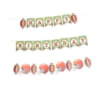 STOBAZA Bannière D'anniversaire Rugby en Papier Coloré, Décoration Suspendue pour Fête la Maison, 2 Pièces Drapeau Football Américain, pour Anniversaire et Grande Finale