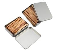 STOBAZA Bâtonnets D’Allume-feu en Bois de Pin Naturel, 200 Pièces en 2 Boîtes Métalliques, Allumage Rapide et Solide pour Camping, Poêle à Bois, Cheminée Cuisine au Feu de Camp