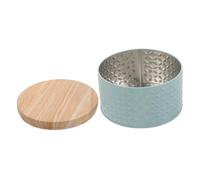 STOBAZA Boîte à Biscuits Ronde Bleue avec Couvercle Boîte de Rangement Petite pour Bonbons et Desserts Emballage Cadeau pour Fêtes et Anniversaires