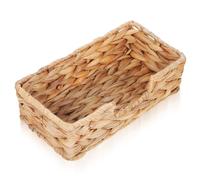 STOBAZA Boîte à Mouchoirs Rotin Tressé Rectangulaire Organisateur de Serviettes Décoratif pour Salle de Bain Rangement Ouvert Pratique et Robuste
