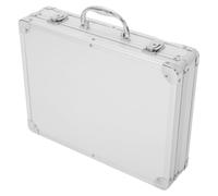 STOBAZA Boîte à Outils en Alliage D'aluminium de Grosse Capacité Poignée, Étui Portable Argenté Antichoc pour Garages et Ateliers, Ouverture Facile
