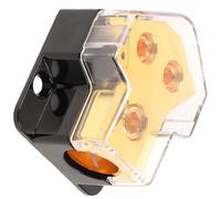 STOBAZA Boîte de Distribution Électrique en Alliage de Zinc pour Ampli Voiture, Répartiteur de Puissance Audio Fusible, 1 Entrée 0ga et 2 Sorties 4ga, Protection Contacts Exposés