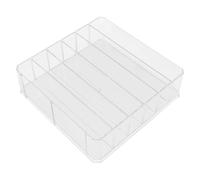 STOBAZA Boîte de Rangement à Monnaie en Acrylique Transparent Plateau à Billets 6 Compartiments Séparateurs Amovibles Organisateur d'Argenté Polyvalent pour Bureau École et Caisse