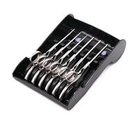 STOBAZA Boîte Multifonction Noire en Abs pour 6 Paires de Ciseaux de Coiffure - Support Créatif et Portable pour Outils de Coiffure - Rangement Professionnel pour Salon et Usage Domicile