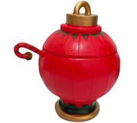 STOBAZA Bol à Collations de Noël en Résine Rouge Couvercle | Décoration de Table Festive, pour Biscuits et Chocolats, Style Moderne, Réutilisable, Hôtes de Fête