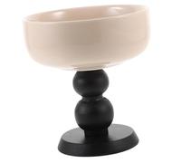 STOBAZA Bol à Dessert à Pied Couleur Lait Thé Bol Créatif pour Crème Glacée Yaourt et Pudding Multifonction pour Maison et Fête Base Haute Décorative
