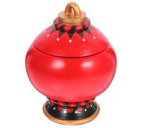 STOBAZA Bol de Noël en Résine Rouge Couvercle, Porte-collation Décoratif | Support pour Bonbons et Noix, Design Festif Moderne, pour Noël et Vitrine de Boutique